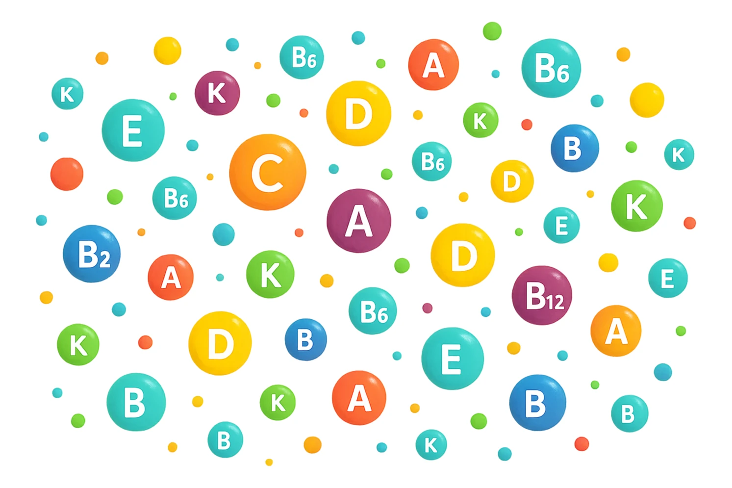 particelle di vitamine fluttuano in aria sticker