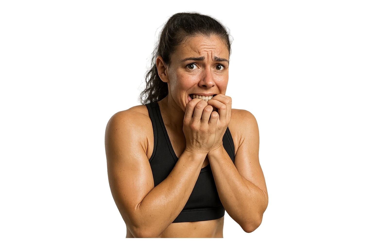 donna fitness nervosa, iperrealistica 4k sticker