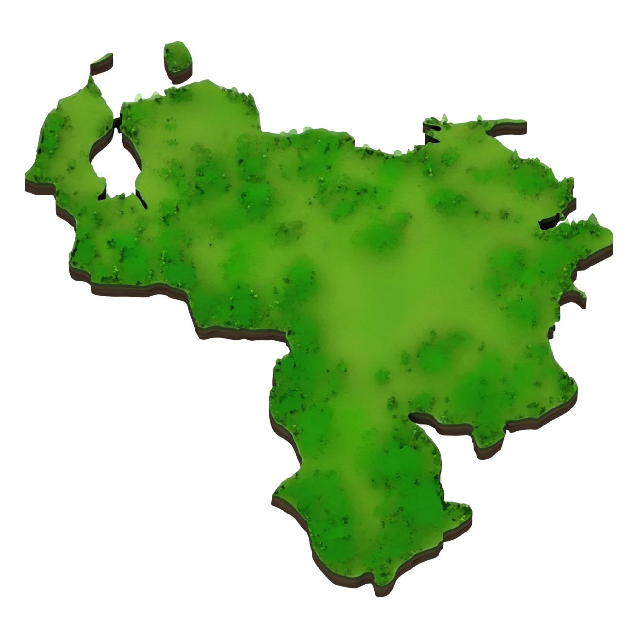 mapa de venezuela, resaltando el estado falcon en 3d sticker