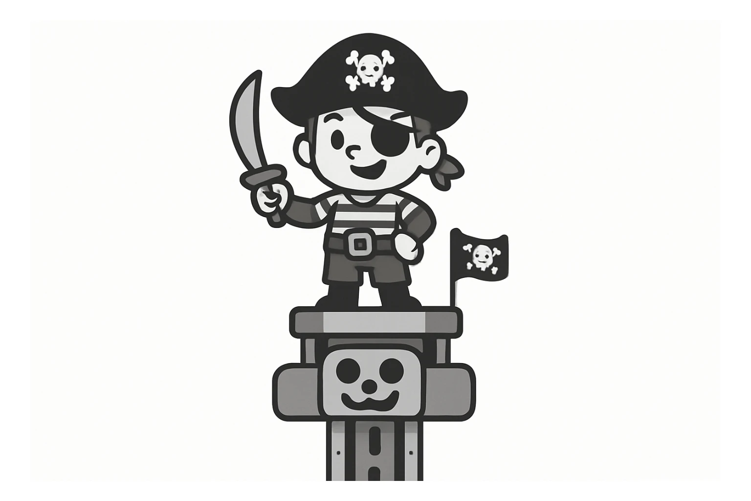 Un pirate sur une tour de chute de parc atrraction pirate  sticker