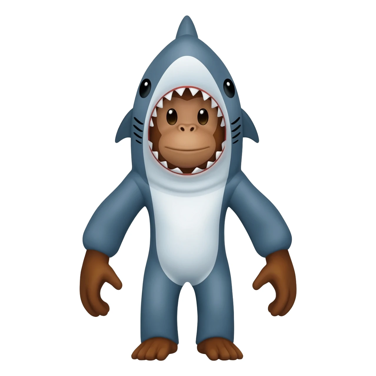 monkey in shark outfit sticker