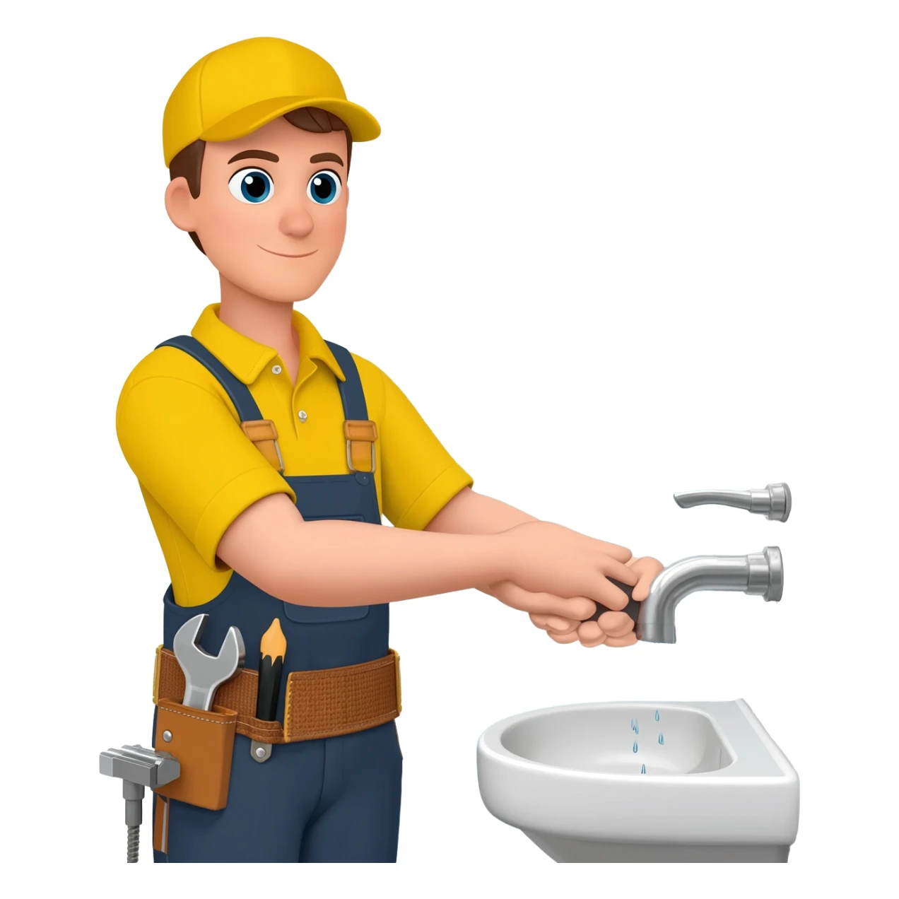 Plumber working in bathrrom sticker