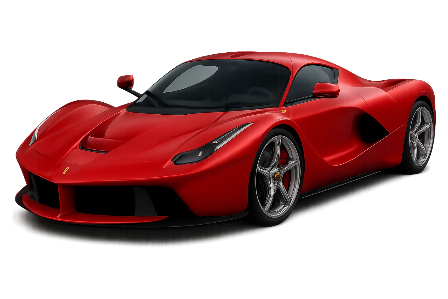 Make this car look like a Ferrari hypercar, keep high definition, smooth edges, and transparent background, in a style suitable for editing with smooth and sleek design details. sticker