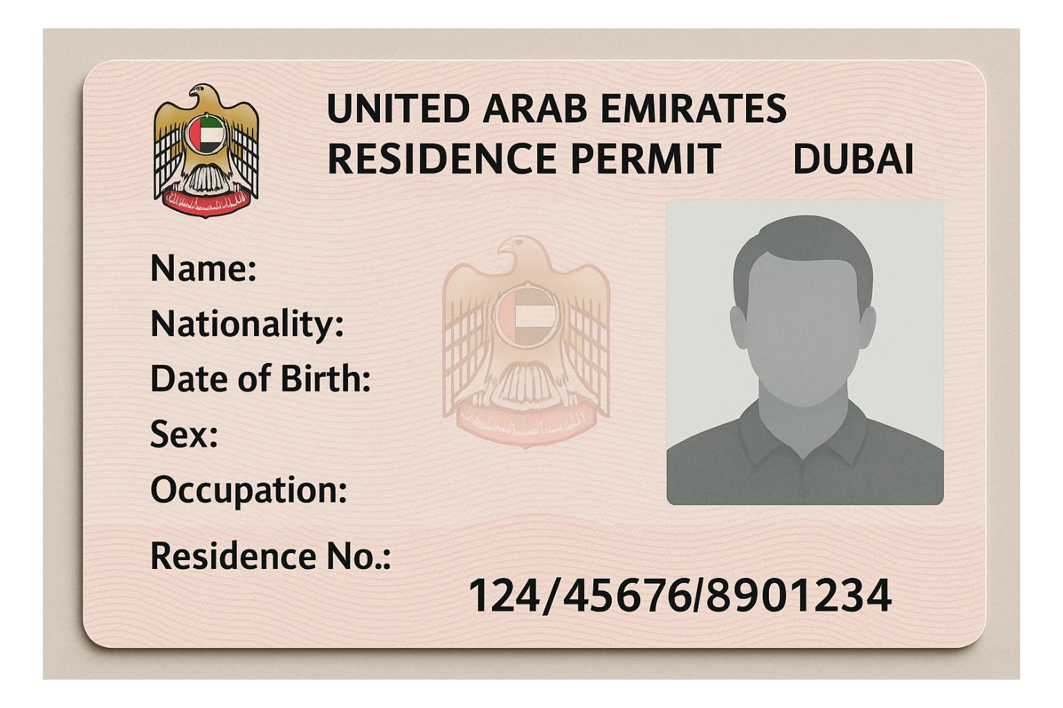 Dubai residence permit sticker