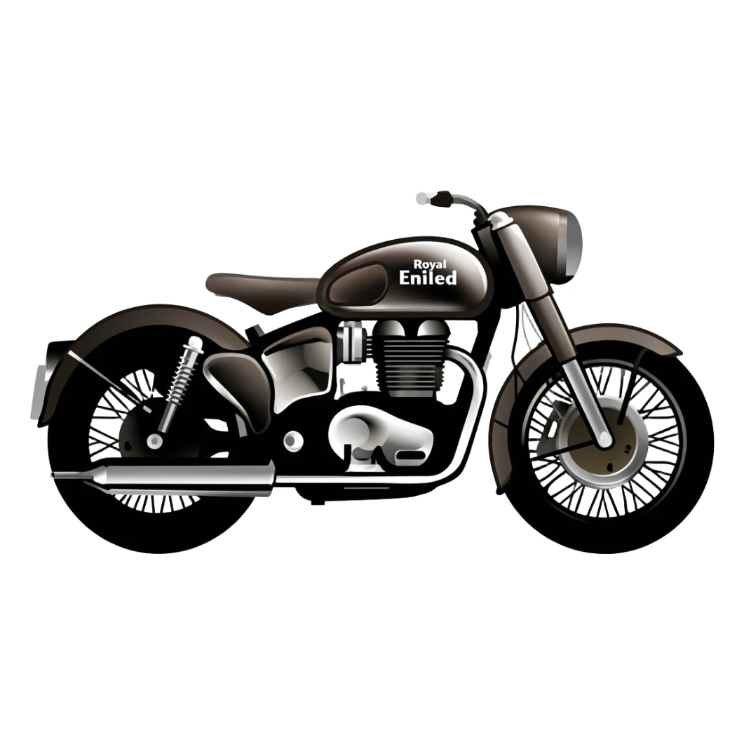 Create a royal enfield logo with the classic bike as the theme sticker