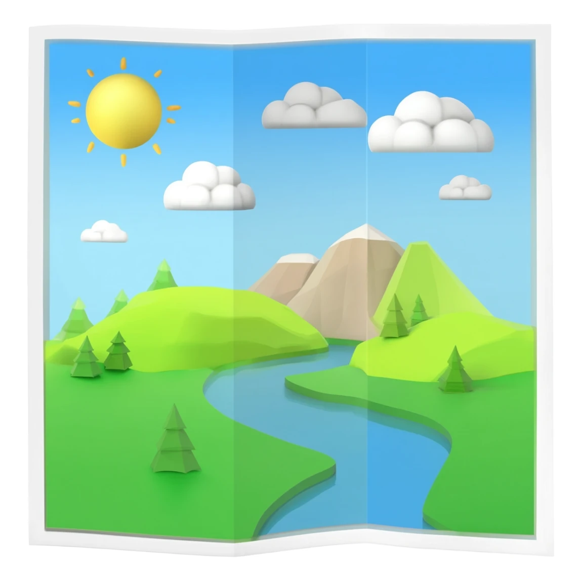 White theme paper 3d Google maps sticker
