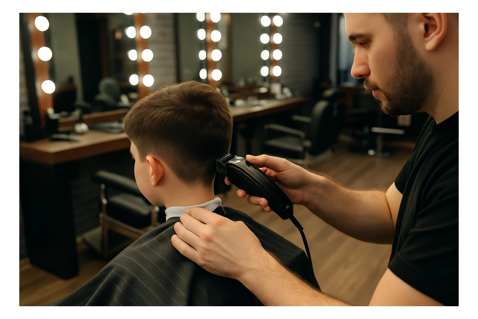 sartaroshxonada soch olayotgan bola yuzi ko'rinmasin sticker