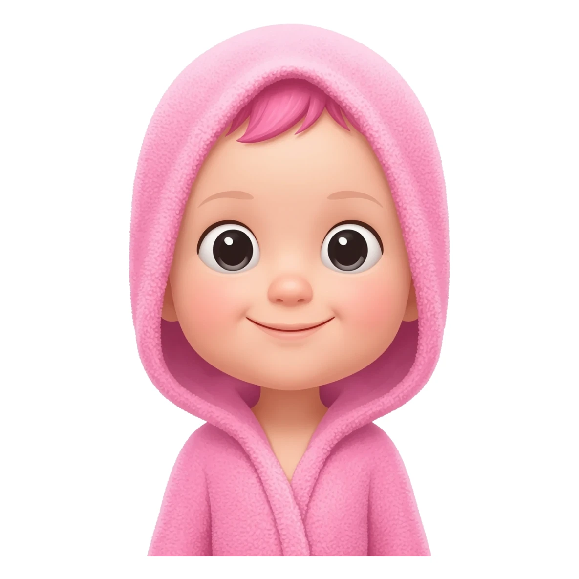 Baby pink robe with towel hair pink sticker