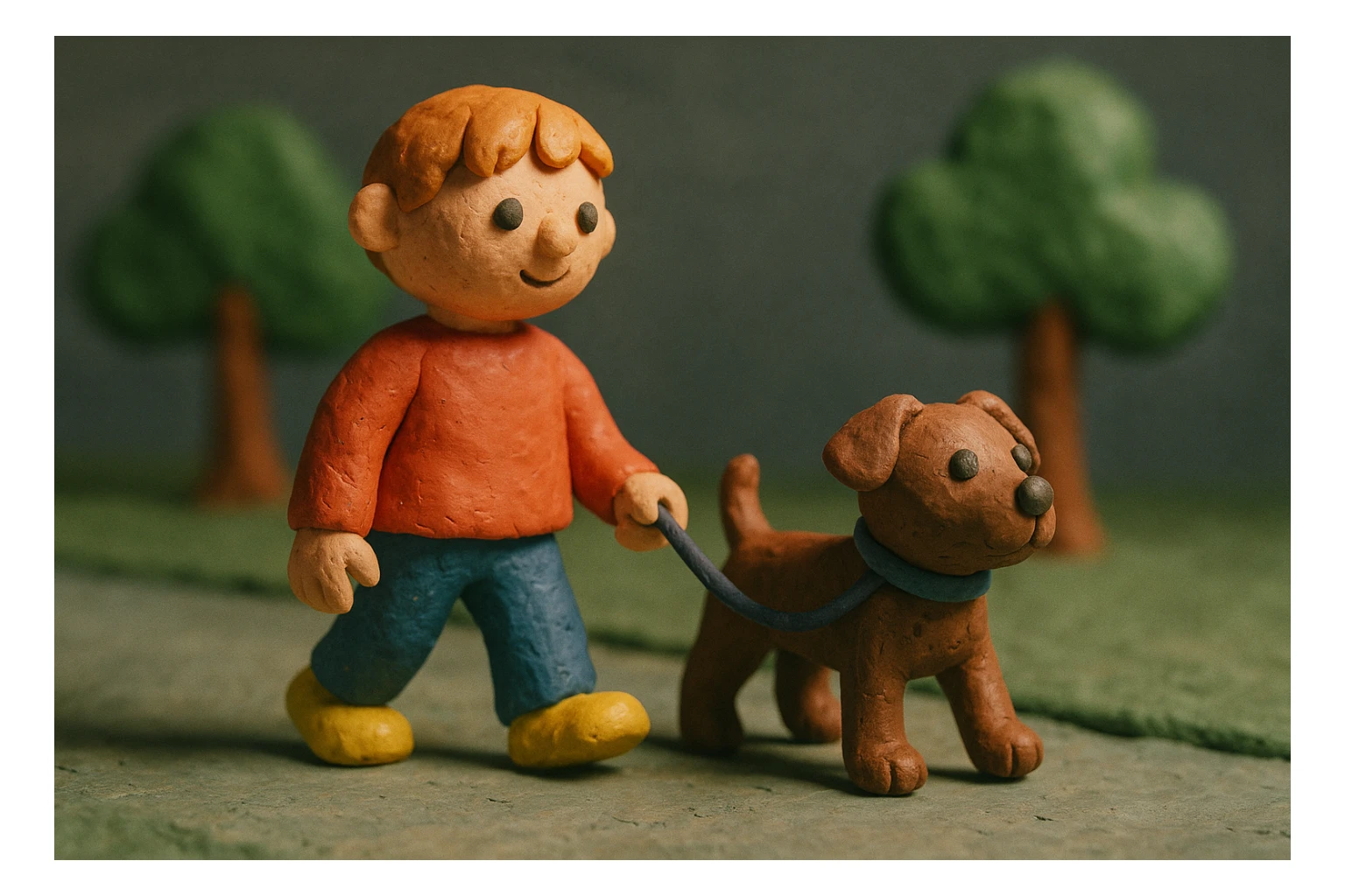 A child walking a dog sticker