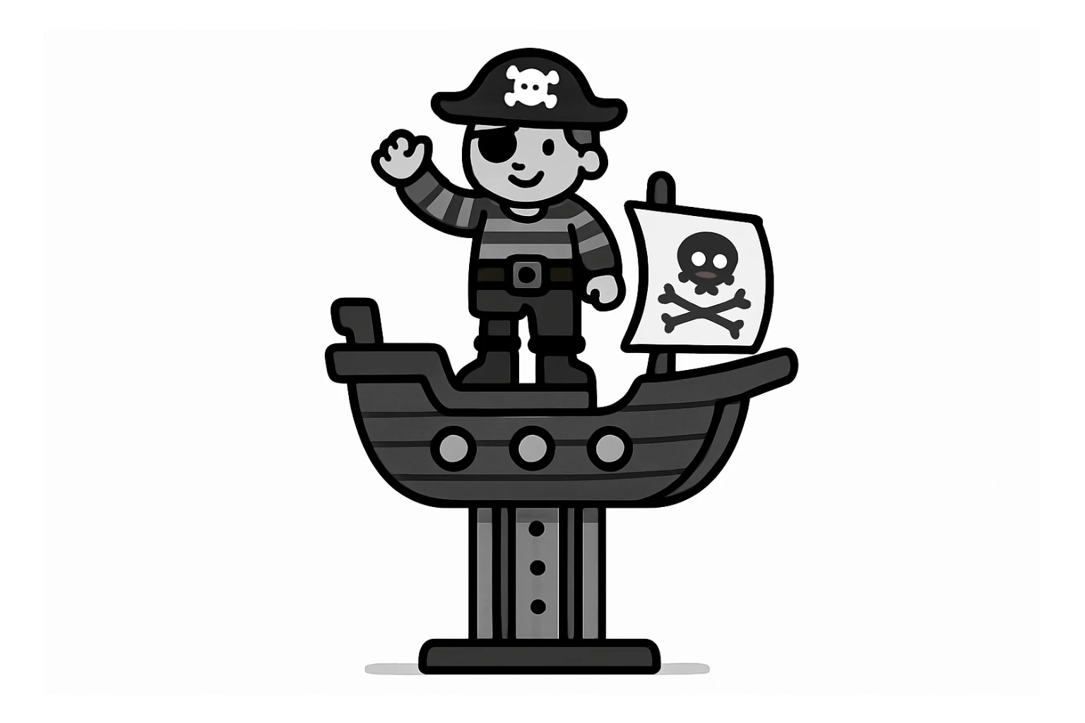 Un pirate sur une tour de chute de parc atrraction pirate  sticker