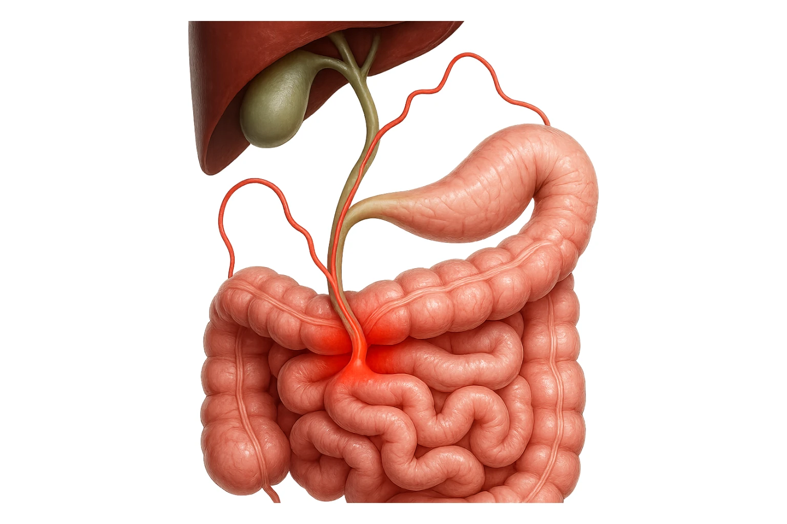 CISTIFELLEA E INTESTINO SONO COLLEGATI NEL DOLORE, iperrealistico 4k sticker