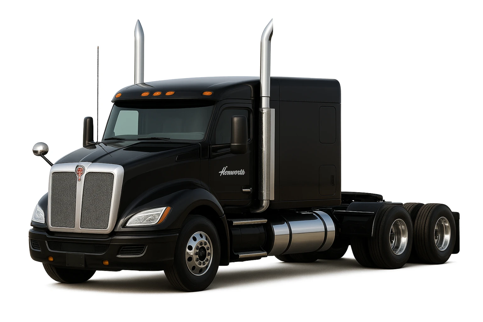 Make this 2026 Kenworth T680 Flat Top semi sleeper even more photorealistic, with accurate lighting, reflections, and surface details, emphasizing realism and the flat top sleeper cab, no background. Focus on lifelike textures, true-to-life chrome reflections, and realistic lighting to enhance the flat top sleeper cab prominently. No background. sticker