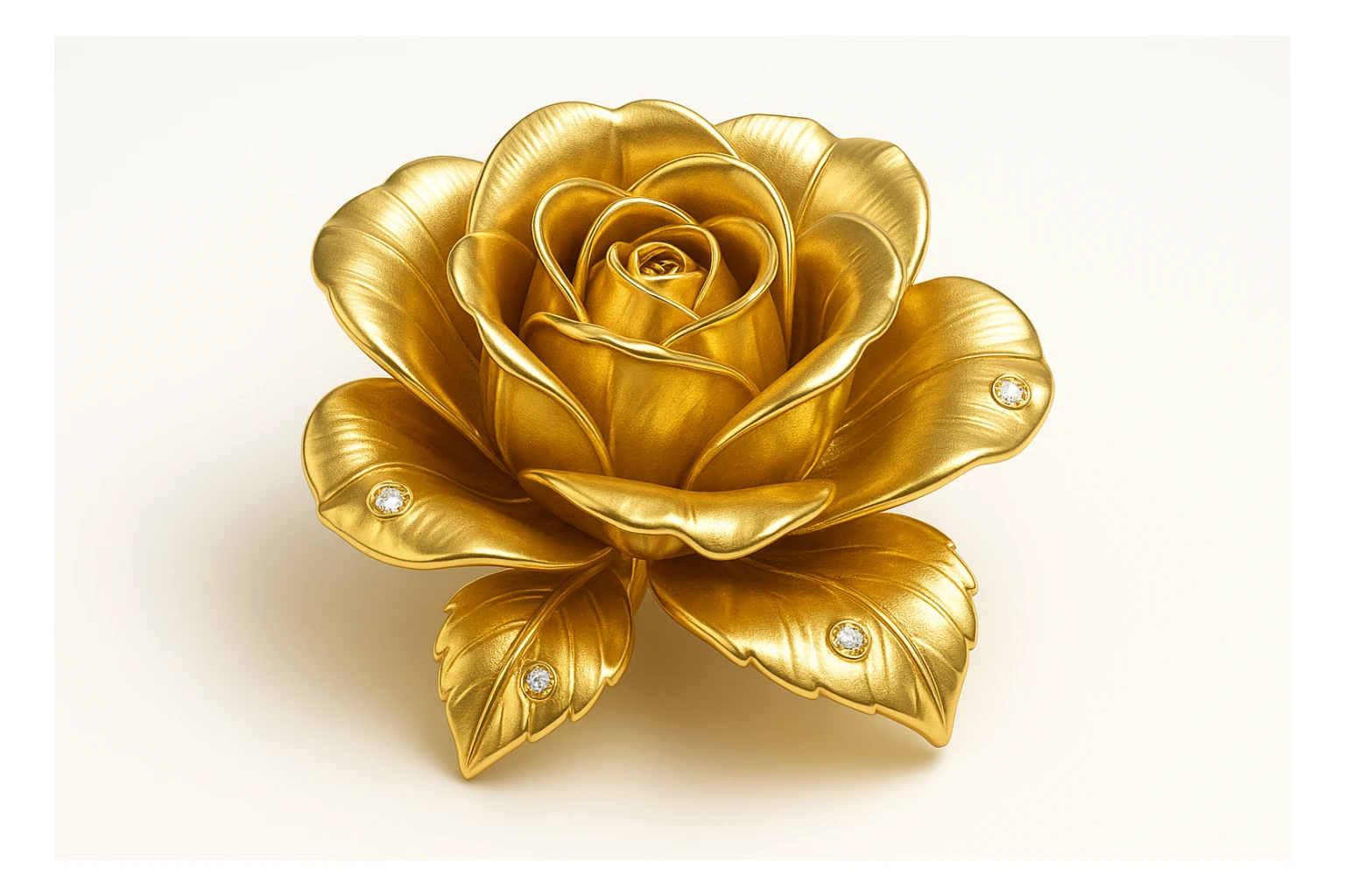 a visually appealing pink flower with diamonds, elegant and sparkling, luxurious gold style sticker