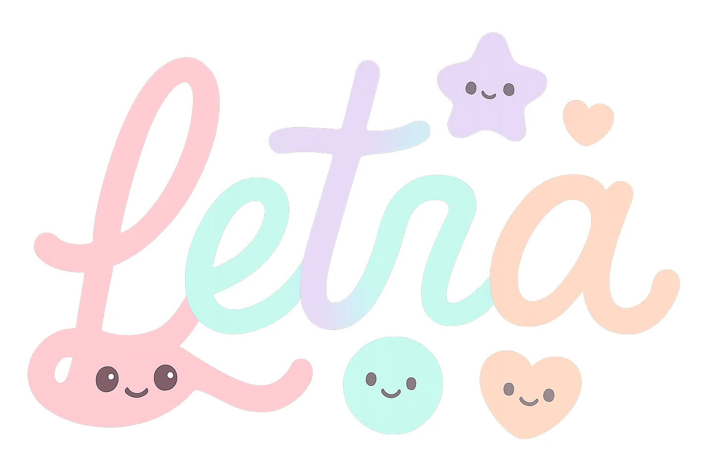 the word 'letra' in modern cursive calligraphy, fluid and clean lines, transparent background sticker