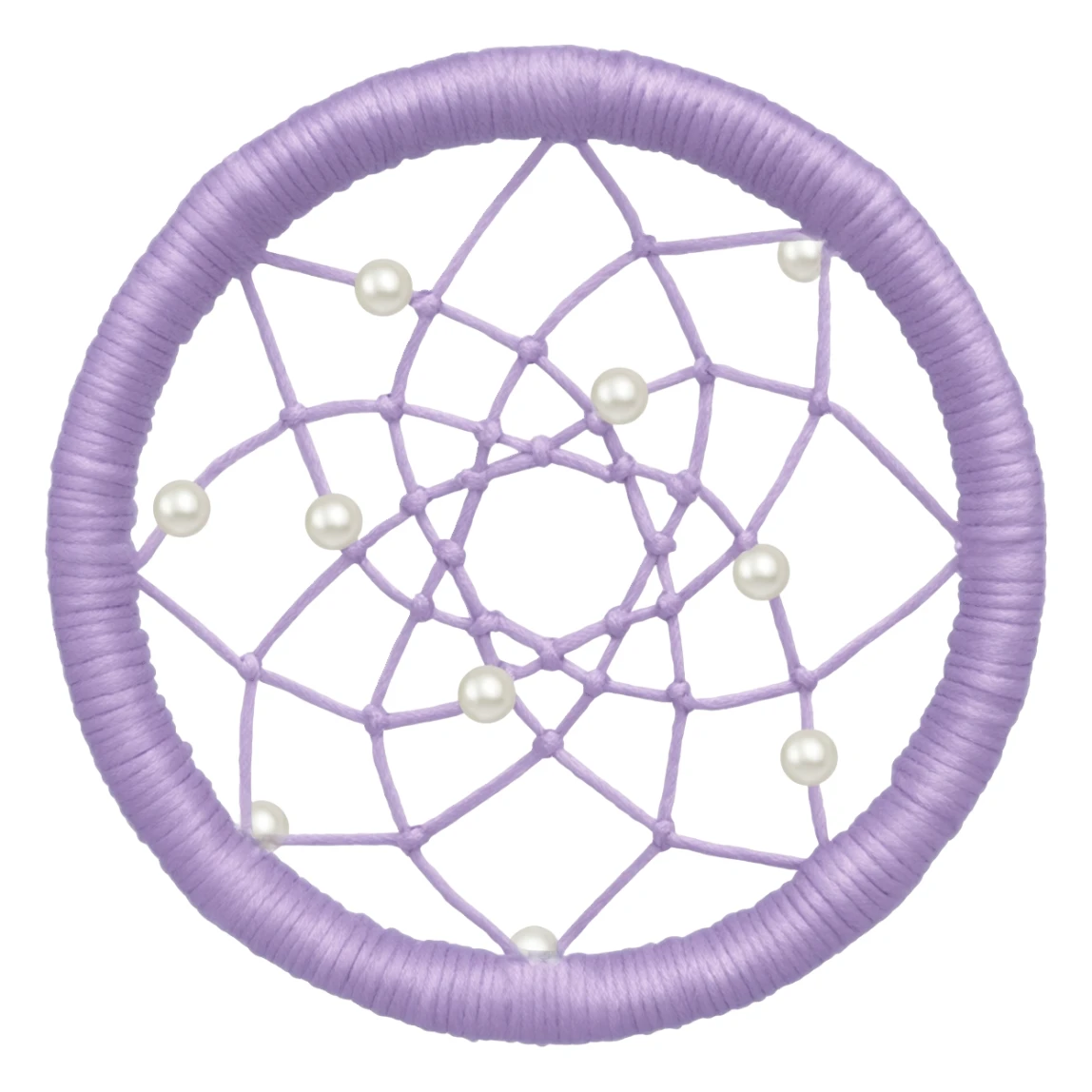 Pastel Violet lavender dreamcatcher, white bead pearls  sticker