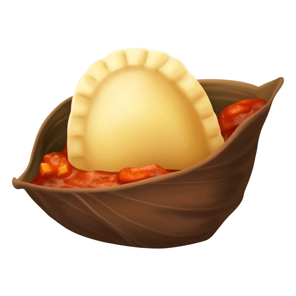 A small, oval fermented cornmeal dumpling wrapped in/brown leaves – West African staple, round shape often served with thick red stew or fish. sticker