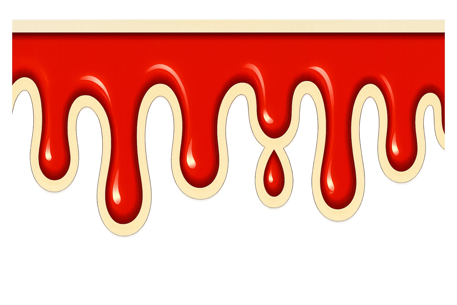 Make the blood drips even shorter. Extend the image to be three times longer horizontally while maintaining the same vertical height. Keep the retro sticker style. sticker