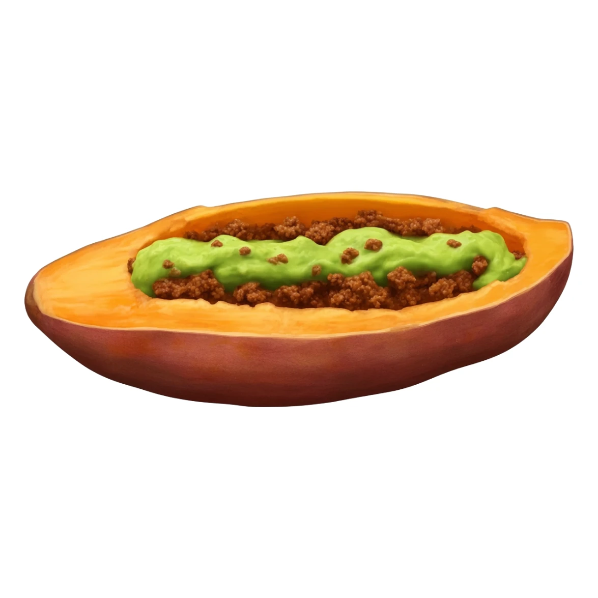 Sweet potato boat with mince and guacamole sticker