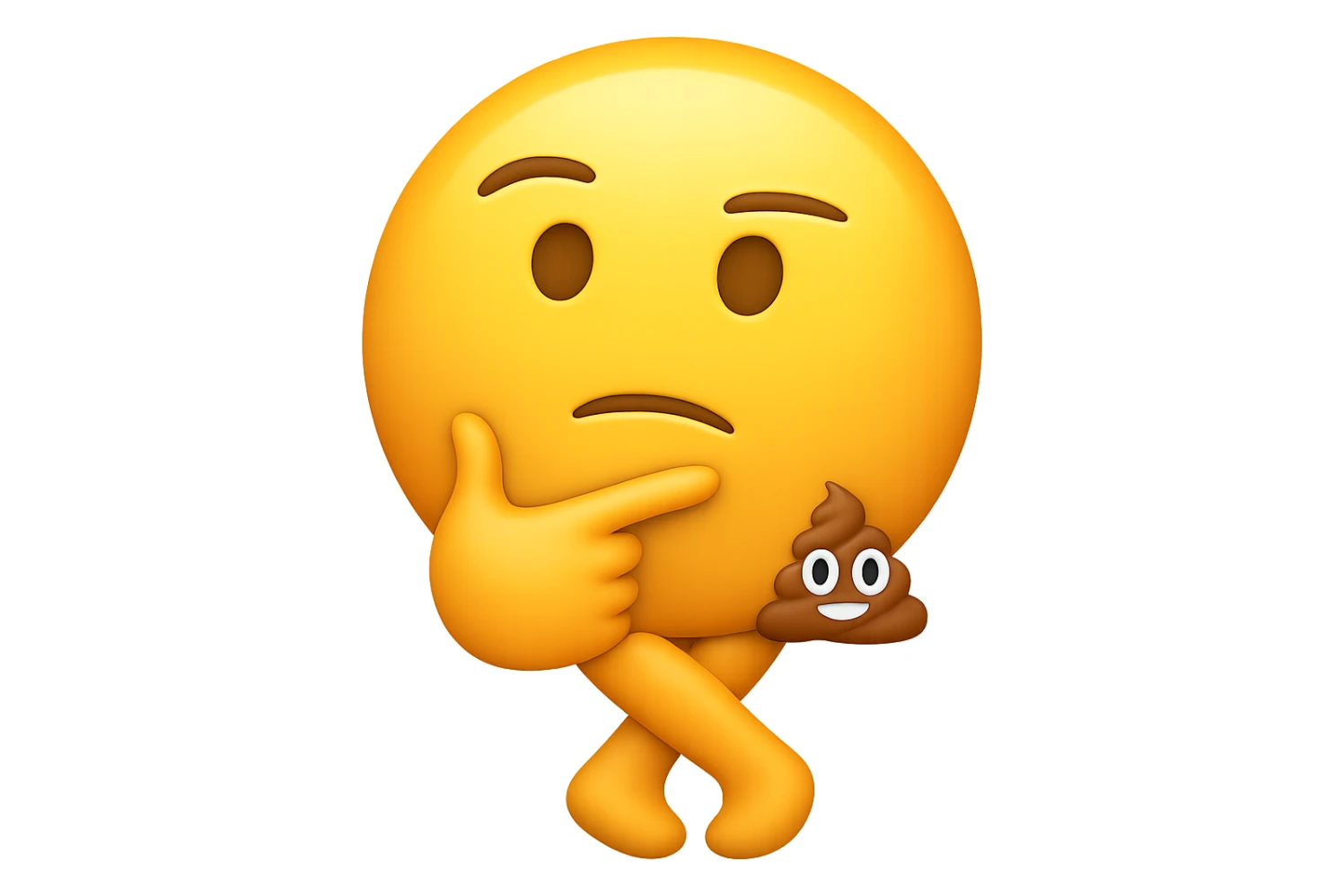 emoji stile iphone che riguarda l'argomento "stipsi/andrò al bagno oggi?", iperrealistico 4k sticker