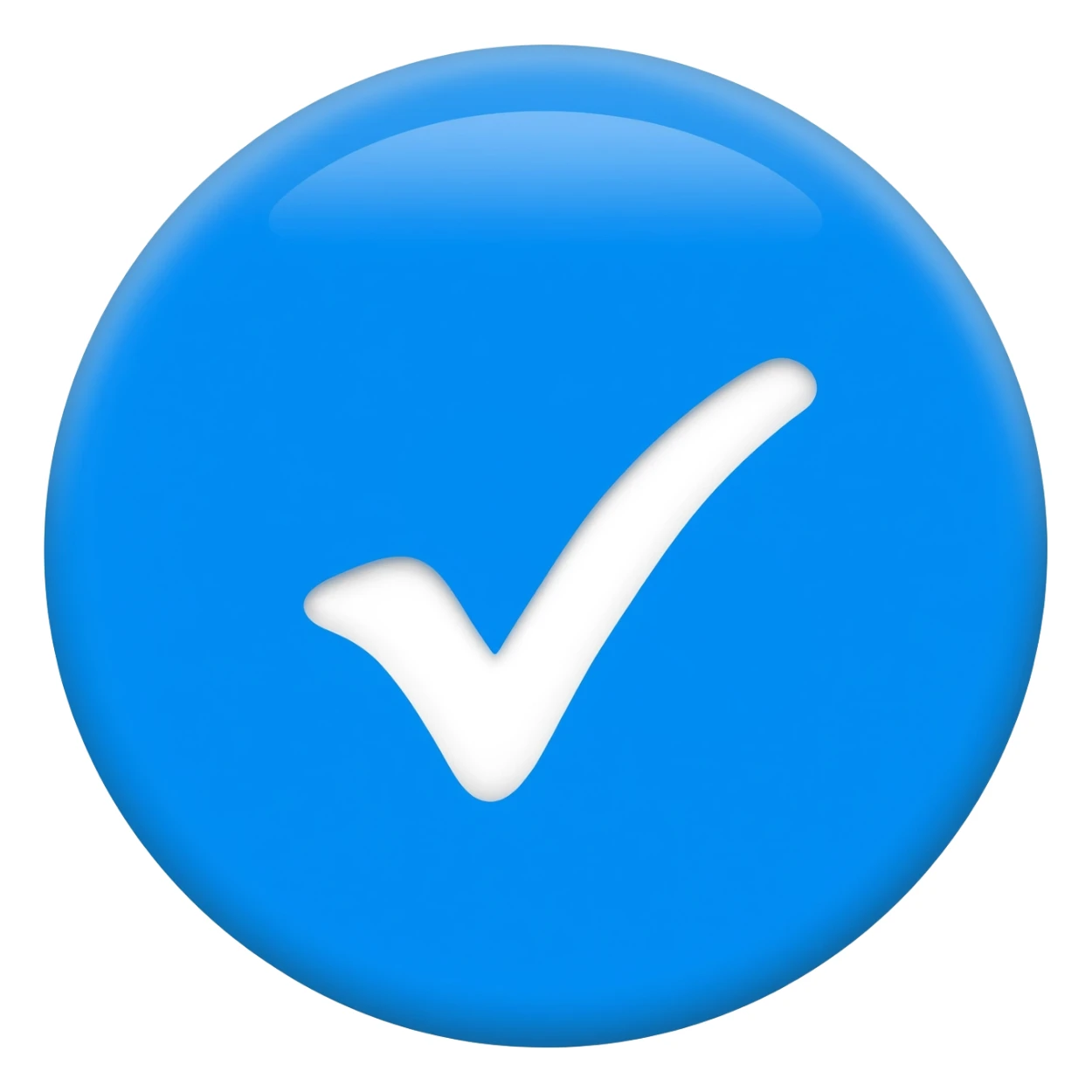 Mavi tik(tık beyaz renk. Yuvarlak olan taban mavi) sticker