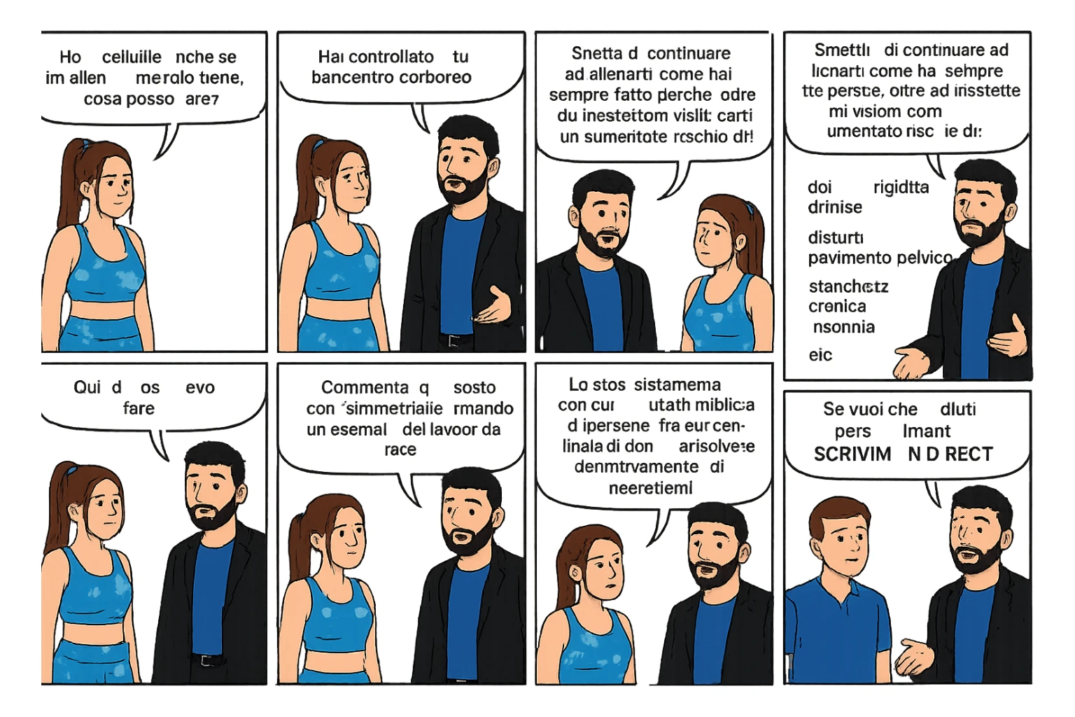 TRASFORMA QUESTO CAROSELLO IN UN FUMETTO CON QUESTE DUE PERSONE IDENTICHE CHE INTERLOQUISCONO TRA LORO:

Ho la cellulite anche se mi alleno e mangio bene, cosa posso fare?

Hai controllato il tuo baricentro corporeo?
Sapevi che se il peso del tuo corpo cade in avanti o da un lato, c’è un disallineamento fra bacino e torace, che comprimendo le coste, limita la motilità del diaframma e l’ossigenazione dei tessuti?
Il mio è il primo e unico percorso che lavora sugli inestetismi con un lavoro mirato sul baricentro corporeo.

Smettila di continuare ad allenarti come hai sempre fatto perché, oltre ad inestetismi visibili, corri un aumentato rischio di:
    • dolori e rigidità diffuse
    • disturbi pavimento pelvico
    • stanchezza cronica o insonnia
    • pancia gonfia e reflusso (bruciore)
    • etc…


Quindi cosa devo fare?
Commenta, qua sotto, con “simmetria” e ti mando un esempio del lavoro da fare. Lo stesso sistema con cui ho aiutato migliaia di persone, fra cui centinaia di donne a risolvere definitivamente gli inestetismi.
Metterei il prima e dopo

Se vuoi che ti aiuti personalmente
SCRIVIMI IN DIRECT sticker