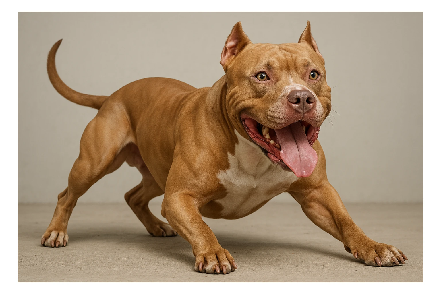 adult pitbull playing, realistic style, neutral background sticker