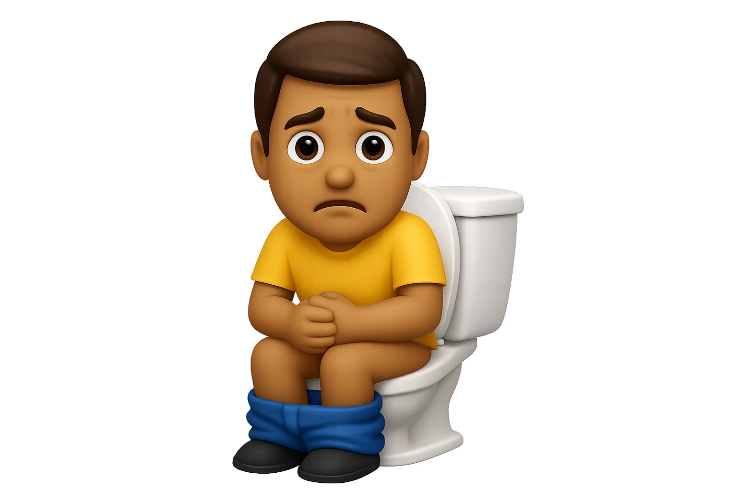 emoji stile iphone che riguarda l'argomento "stipsi/andrò al bagno oggi?", iperrealistico 4k sticker