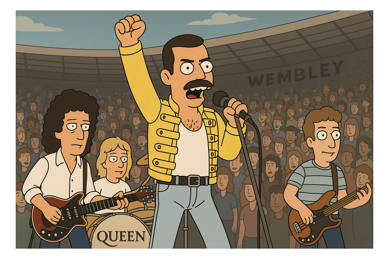 people lots of people Queen at Wembley  sticker