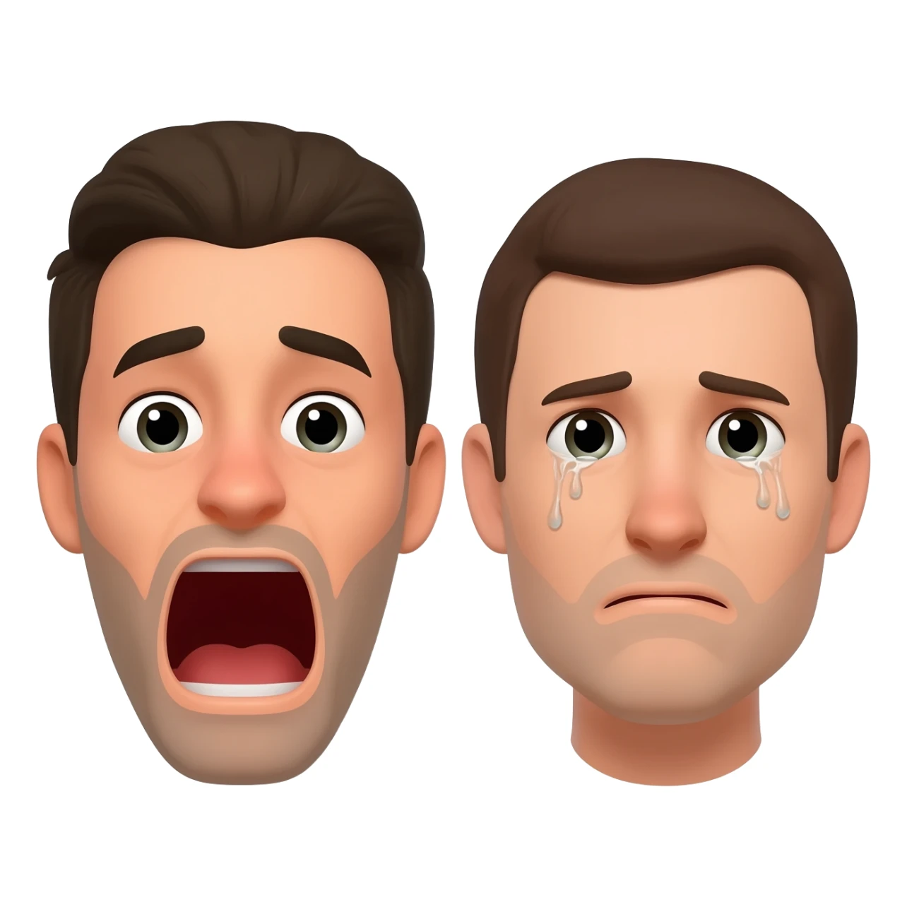 Screaming emoji + crying emoji sticker