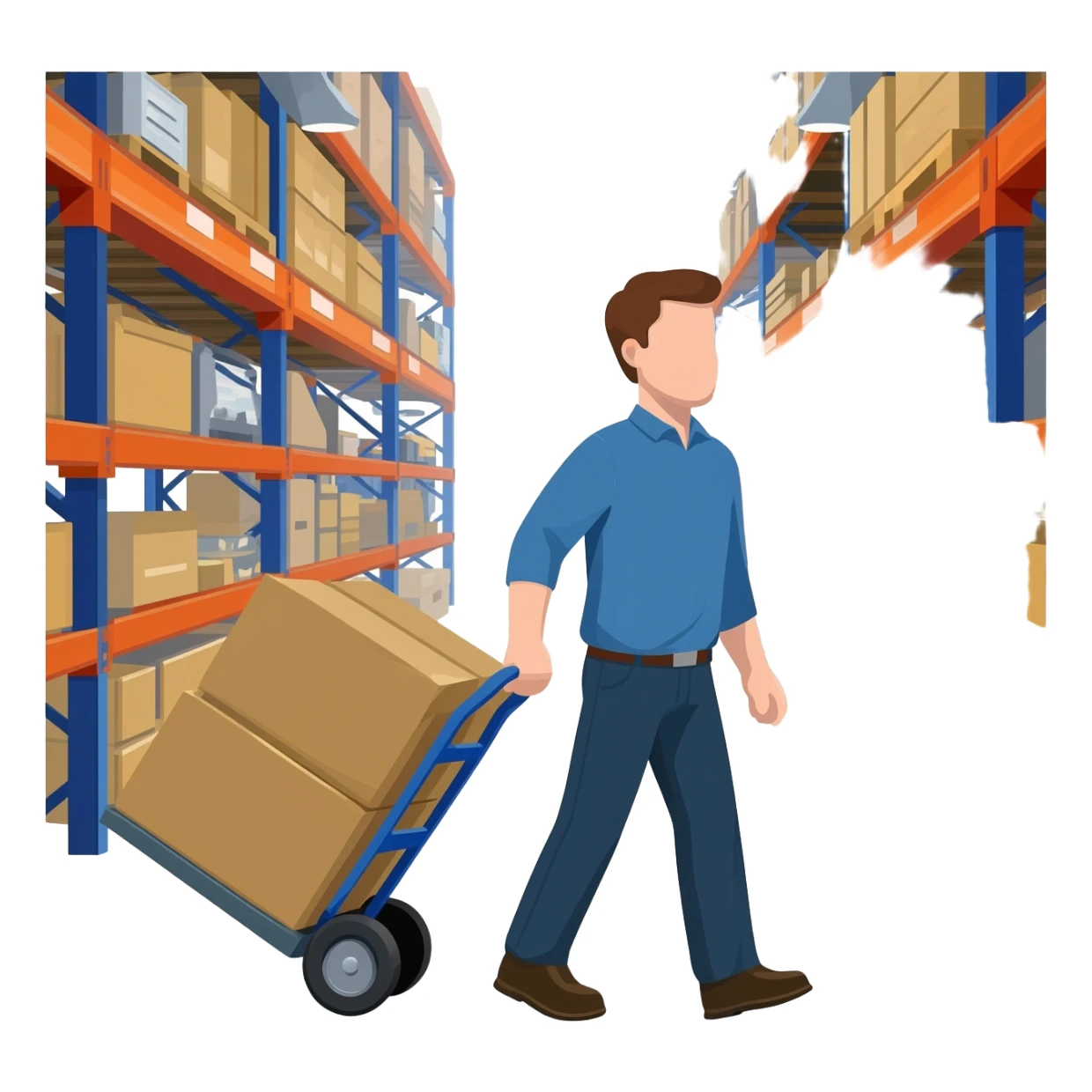 pushing factory trolley sticker