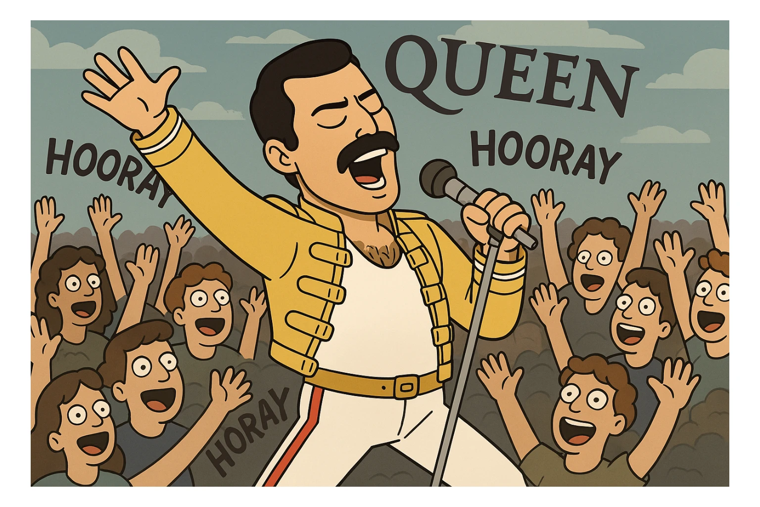 The people hooray queen wembley crowd Freddie Mercury sticker