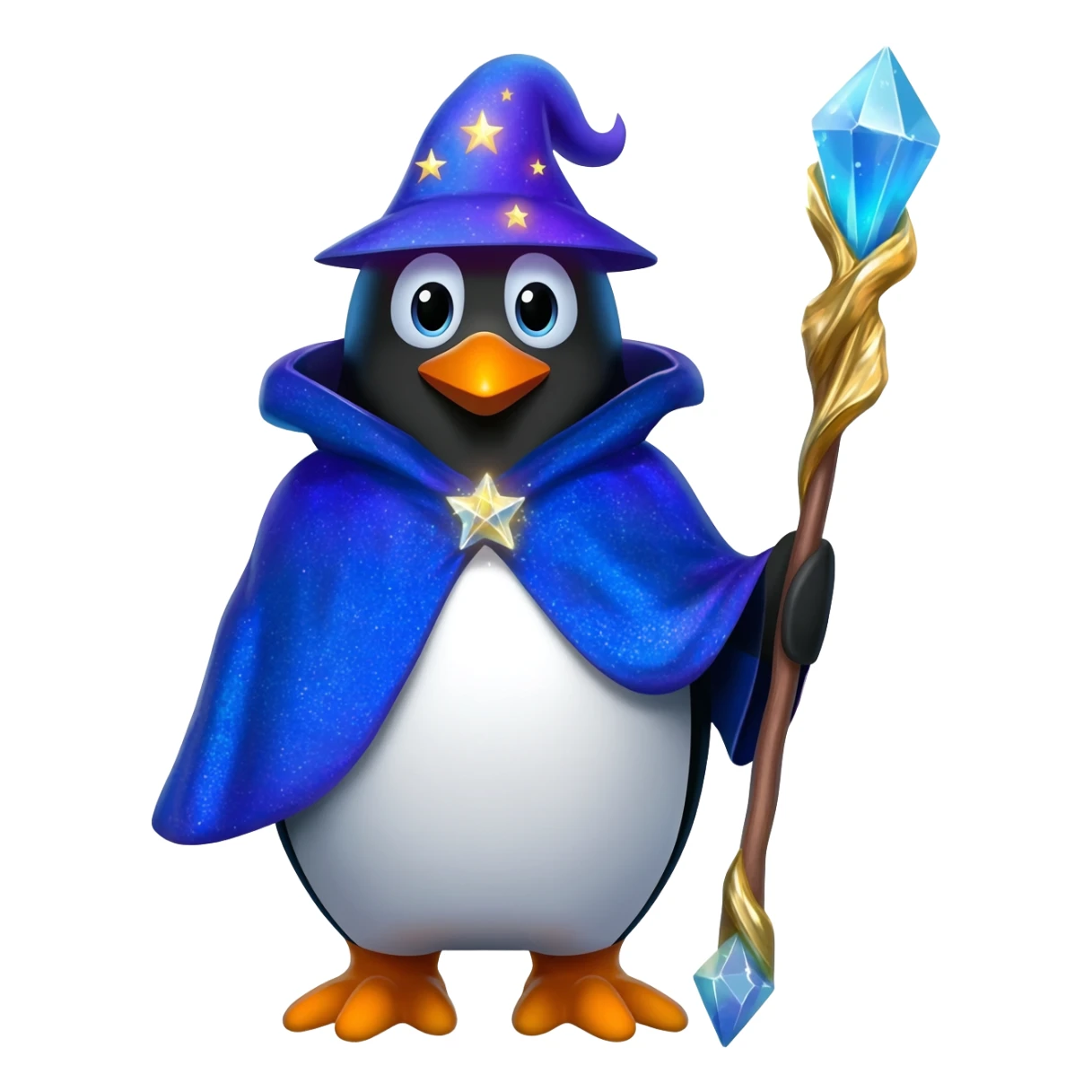 vibrant and magical Penguin Wizard sticker