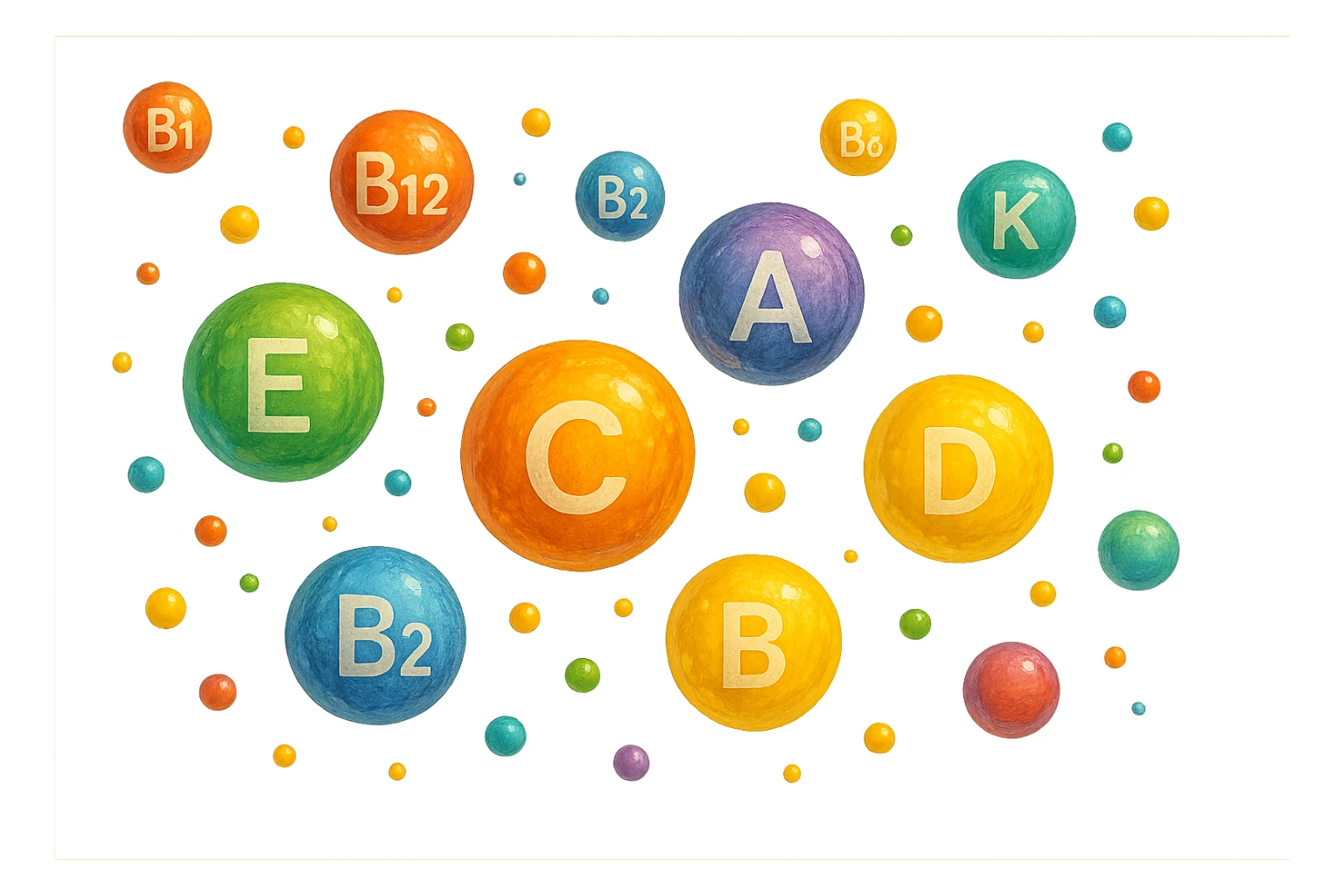 particelle di vitamine fluttuano in aria sticker