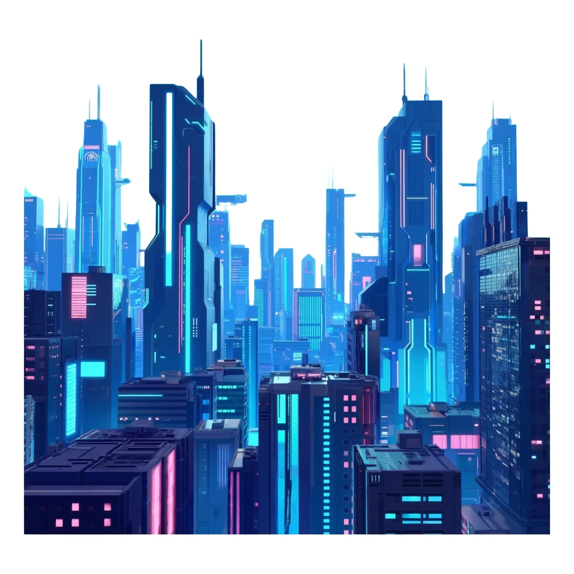 Futuristic cyber aesthetic full scenic SCENERY sticker