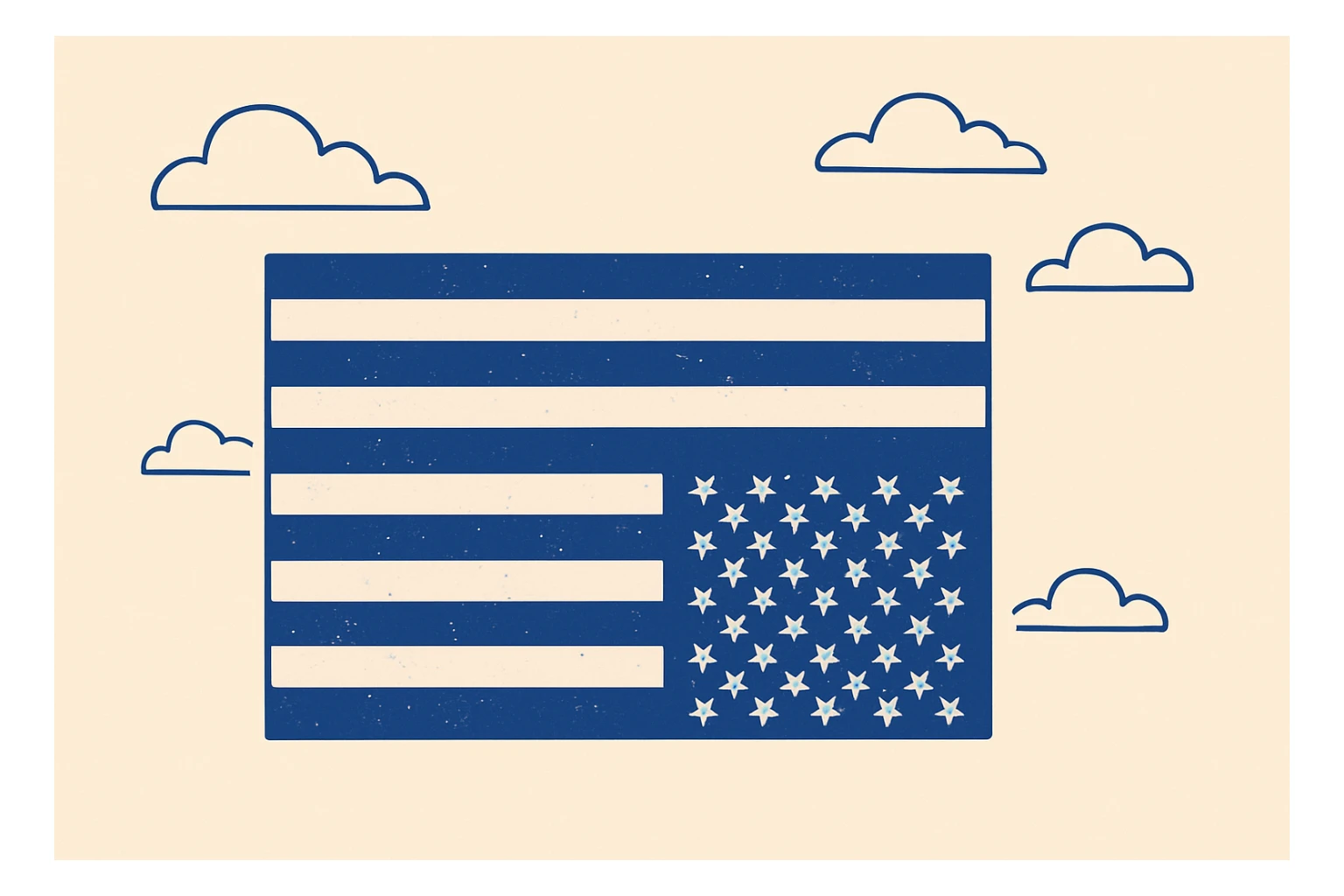illustration of an upside down American flag, subtle distress effect, bold colors, no text, simple background sticker