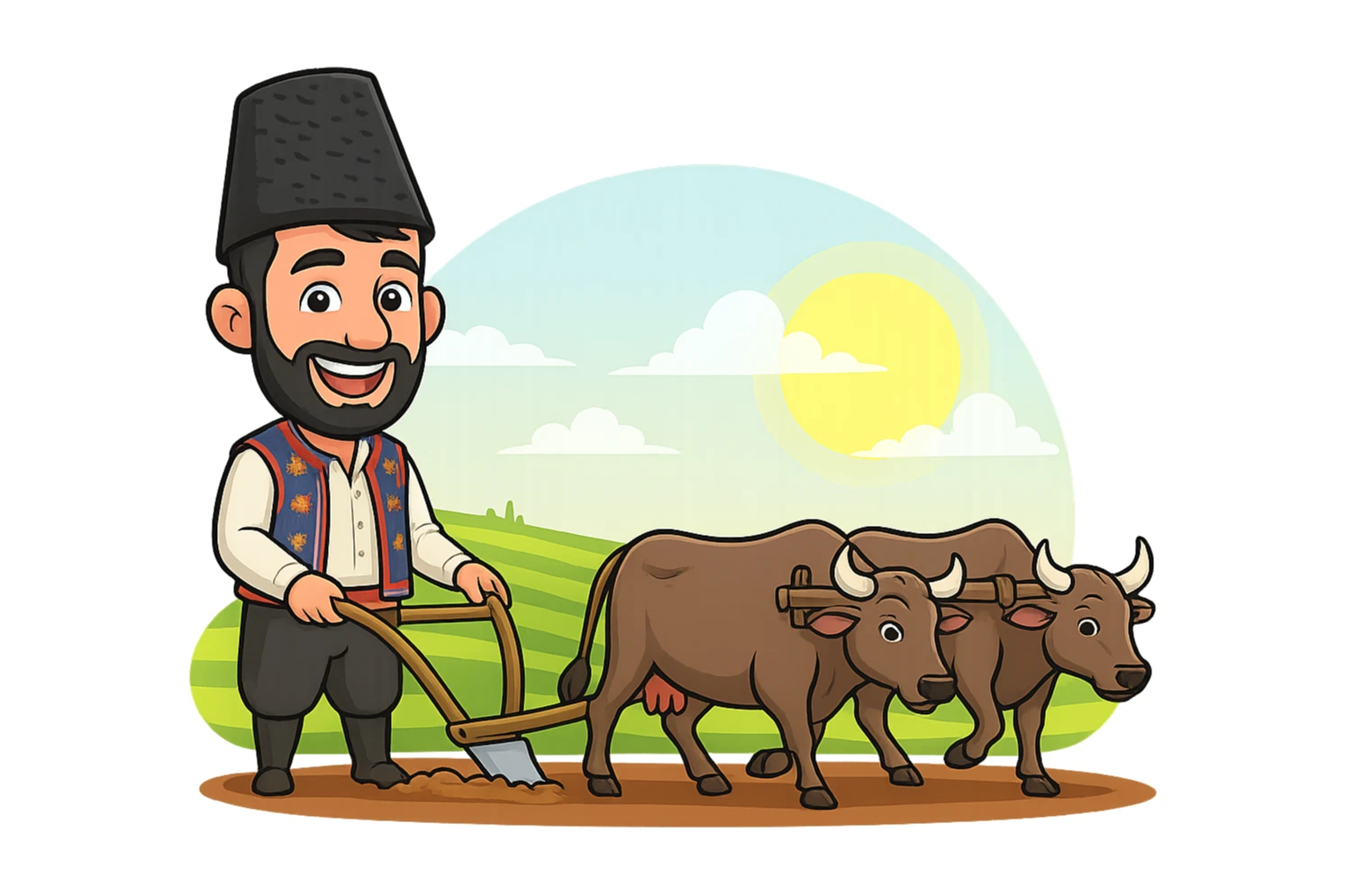 Turn this image into a vibrant, cheerful cartoon sticker with clear outlines, expressive faces, and a fun, colorful look, suitable for WhatsApp and Instagram, with a transparent background, in the chibi stickers style. sticker