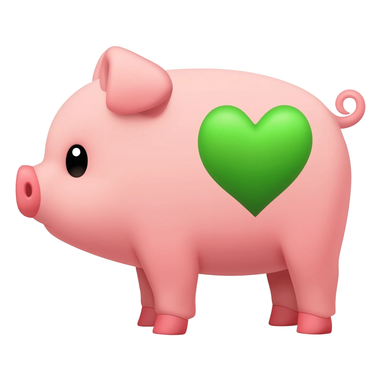 Baby Pig with green heart sticker