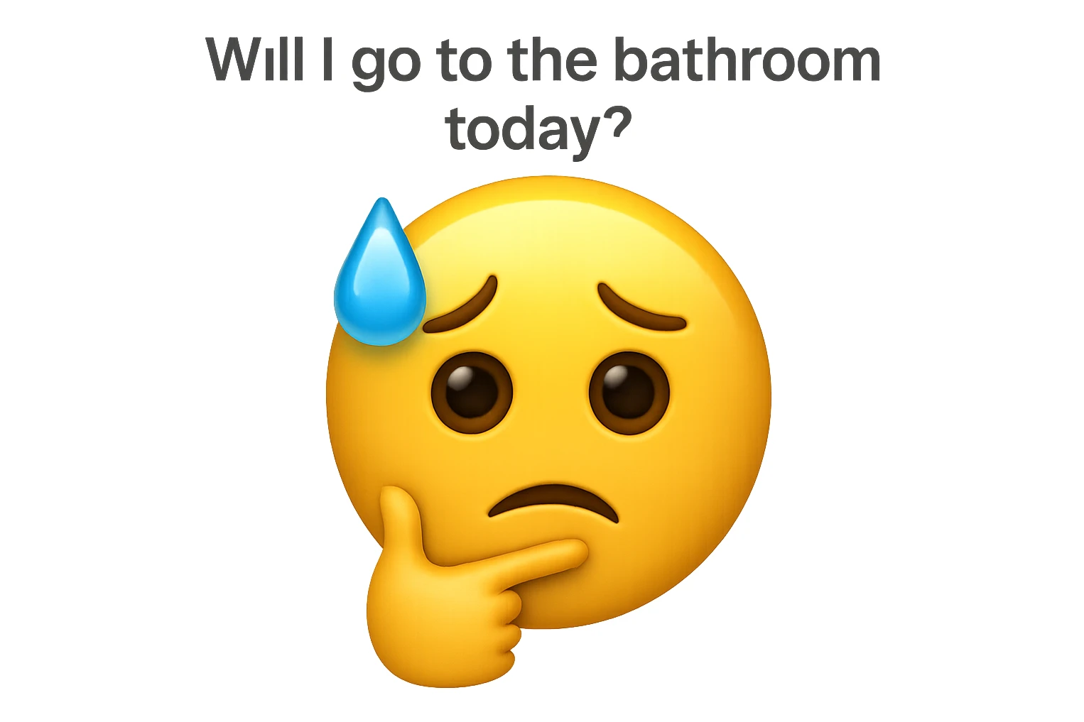 emoji stile iphone che riguarda l'argomento "stipsi/andrò al bagno oggi?", iperrealistico 4k sticker
