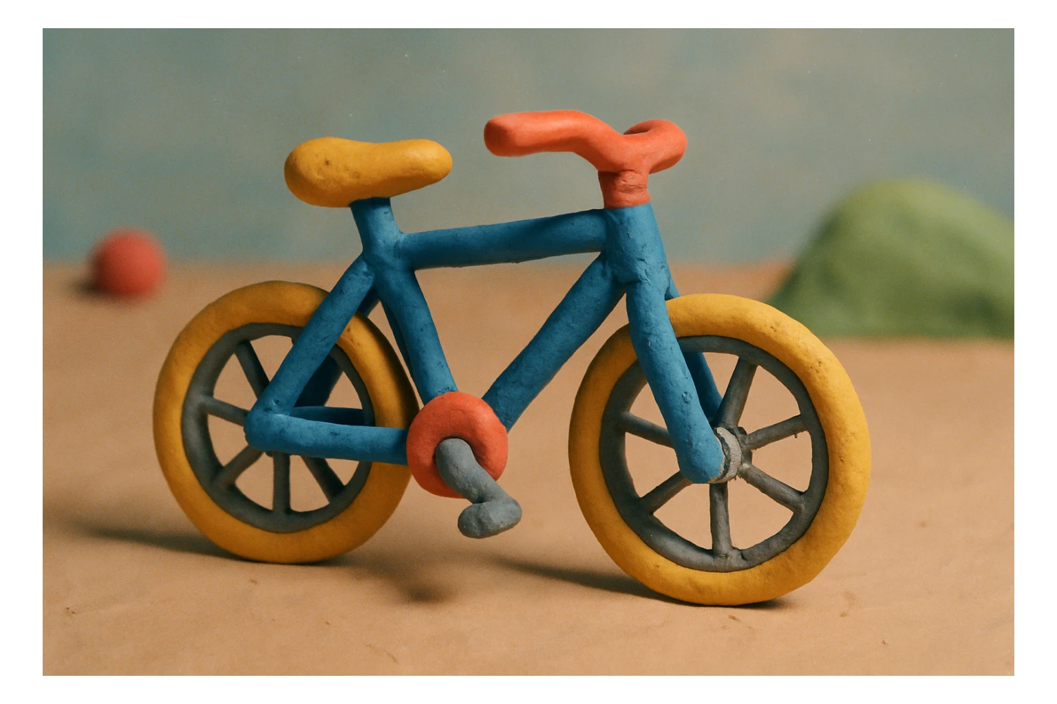 bike in claymation style sticker