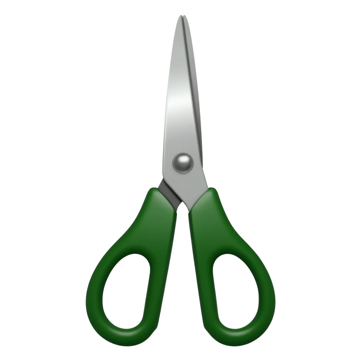 Full scissors with green handle, pointed up, same green as movie trailer green preview card sticker