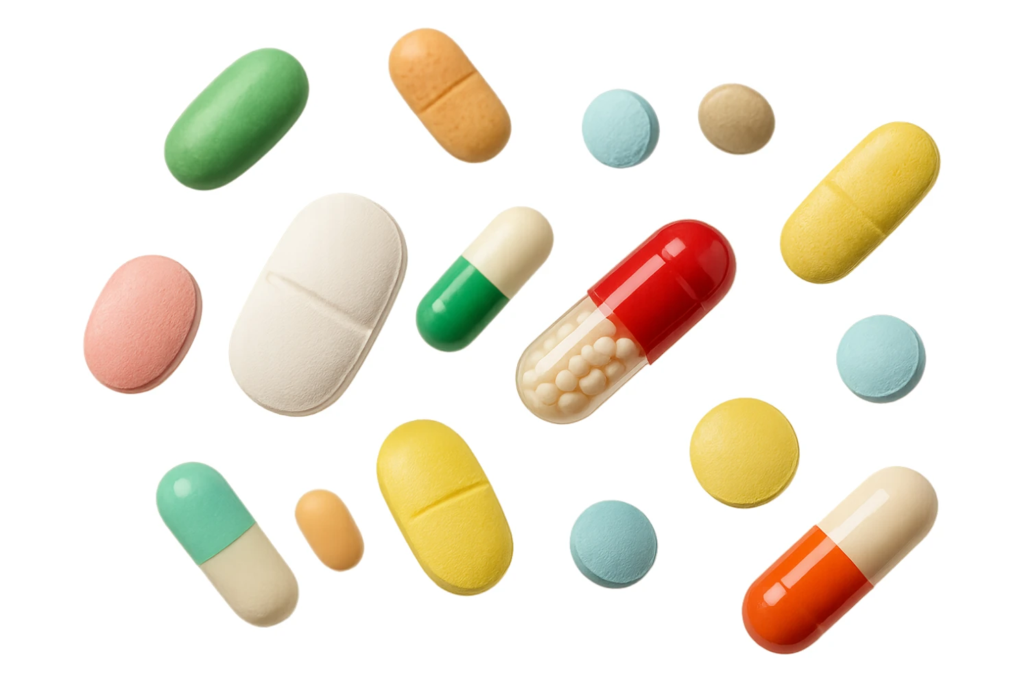 pillole farmaci fluttuano in aria sticker