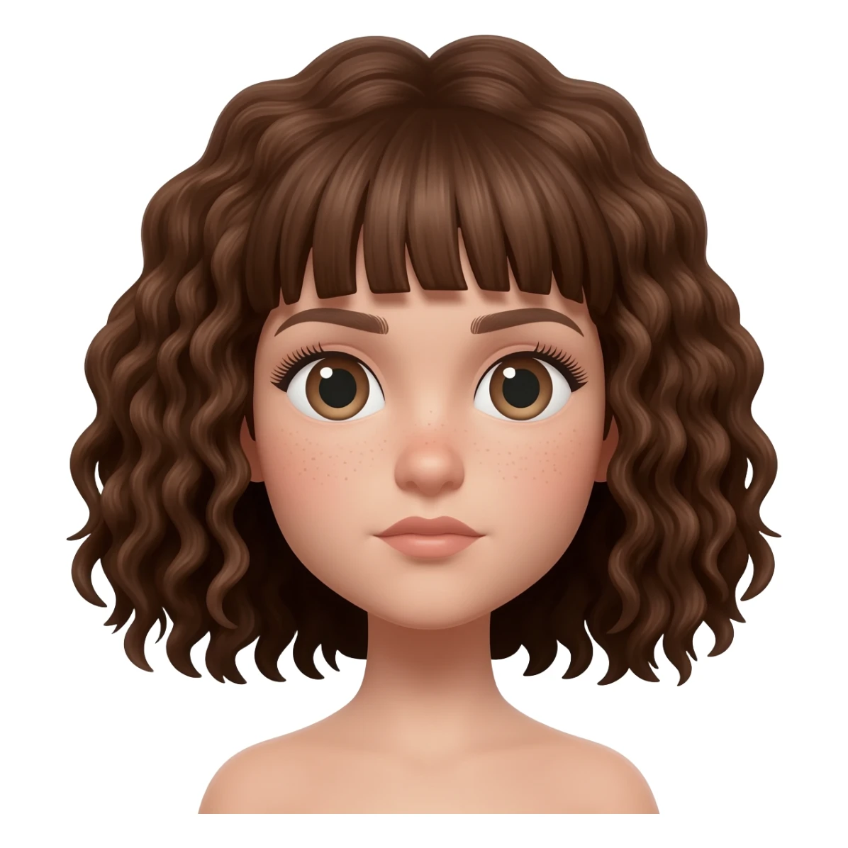 Forward head posture so the guys head should be forward of his neck but it make a white girl with brown curly hair and bangs sticker