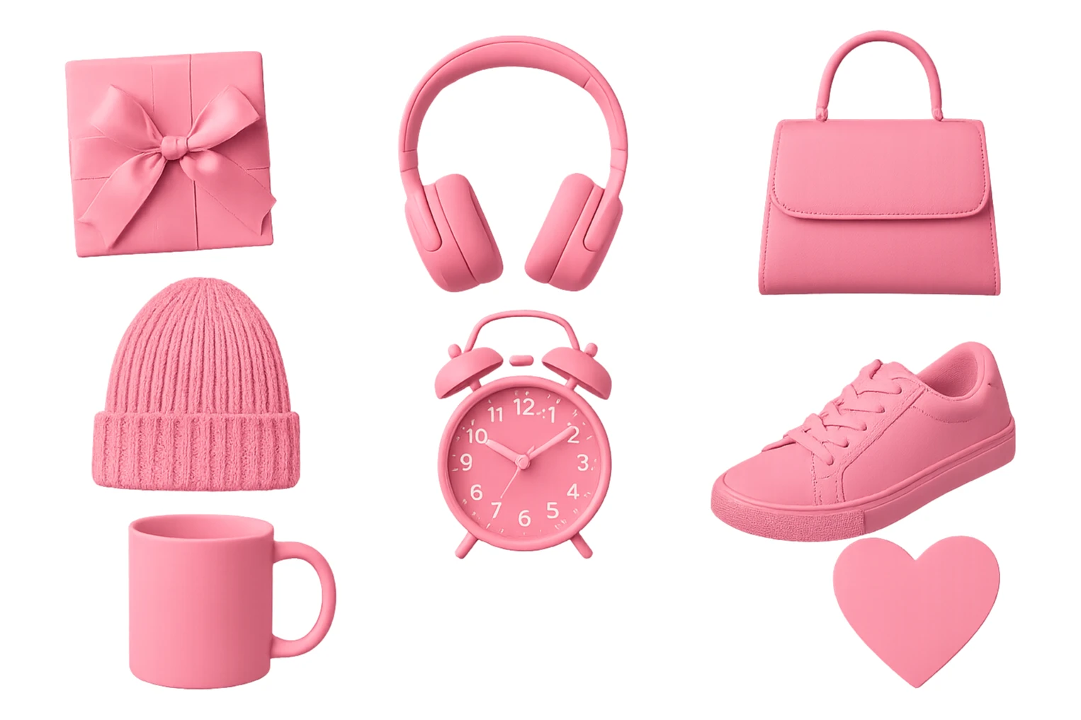 pink objects, no background sticker