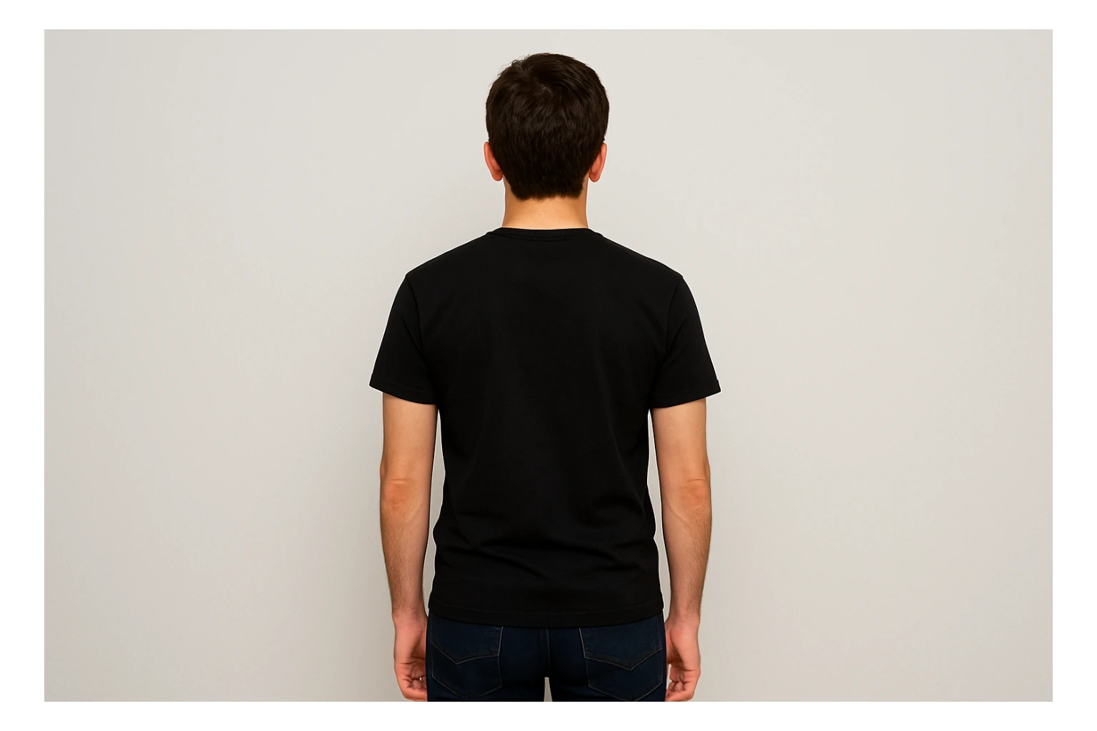 Rakurs orqadan oldiga qarab turgan inson sticker