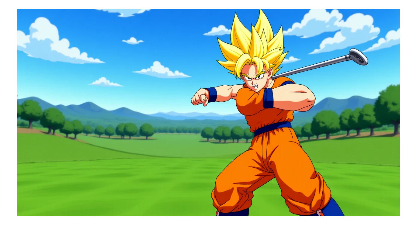Photo of a Son goku in golf 4, dragon ball style sticker