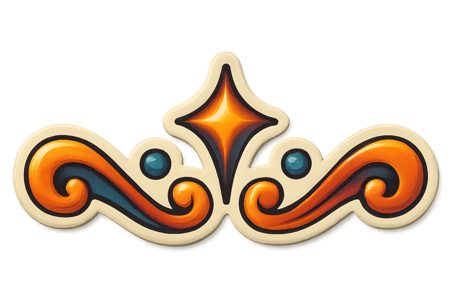 a decorative divider with a vintage design and a retro vibe sticker