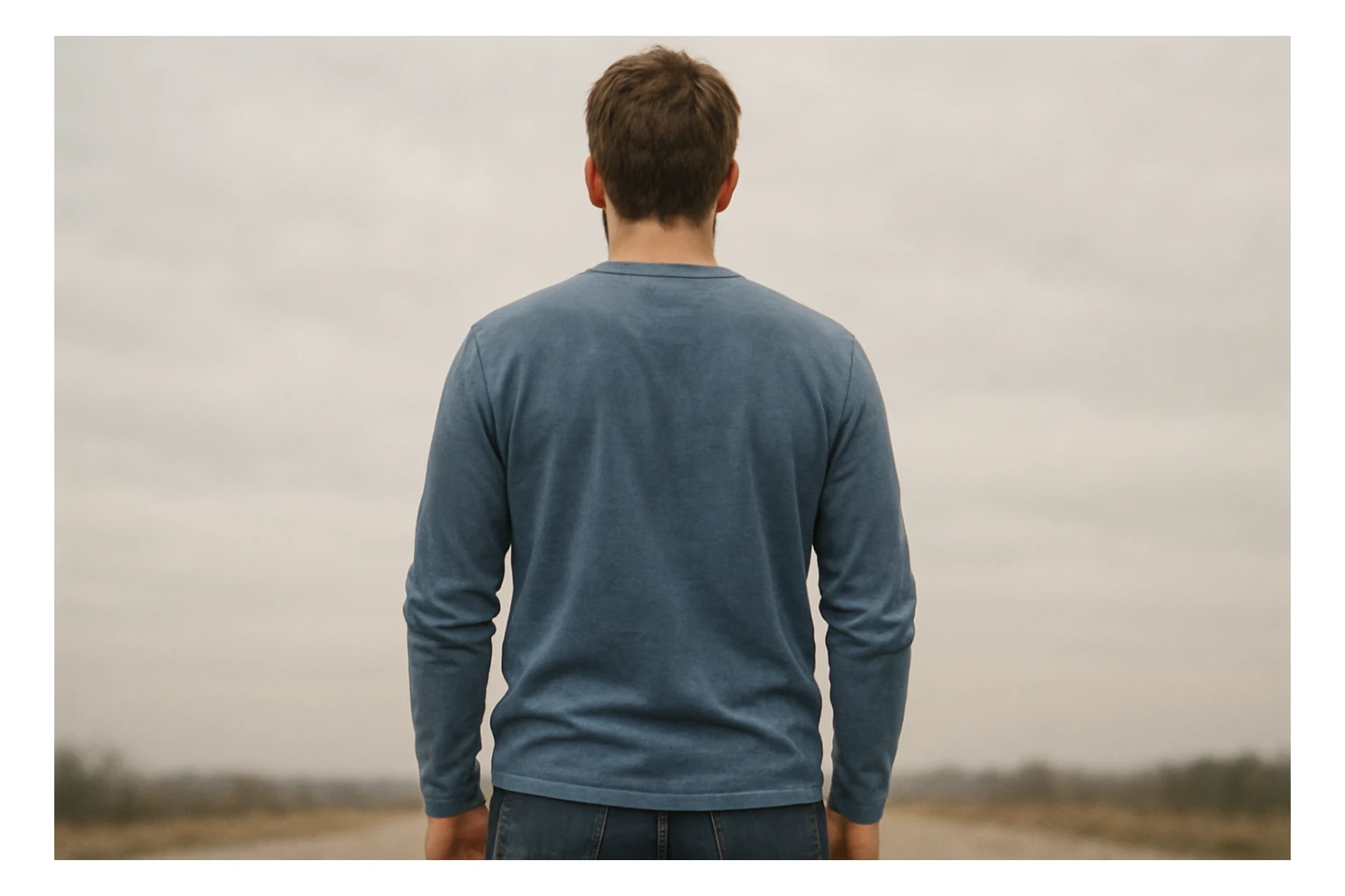 Rakurs orqadan oldiga qarab turgan inson sticker