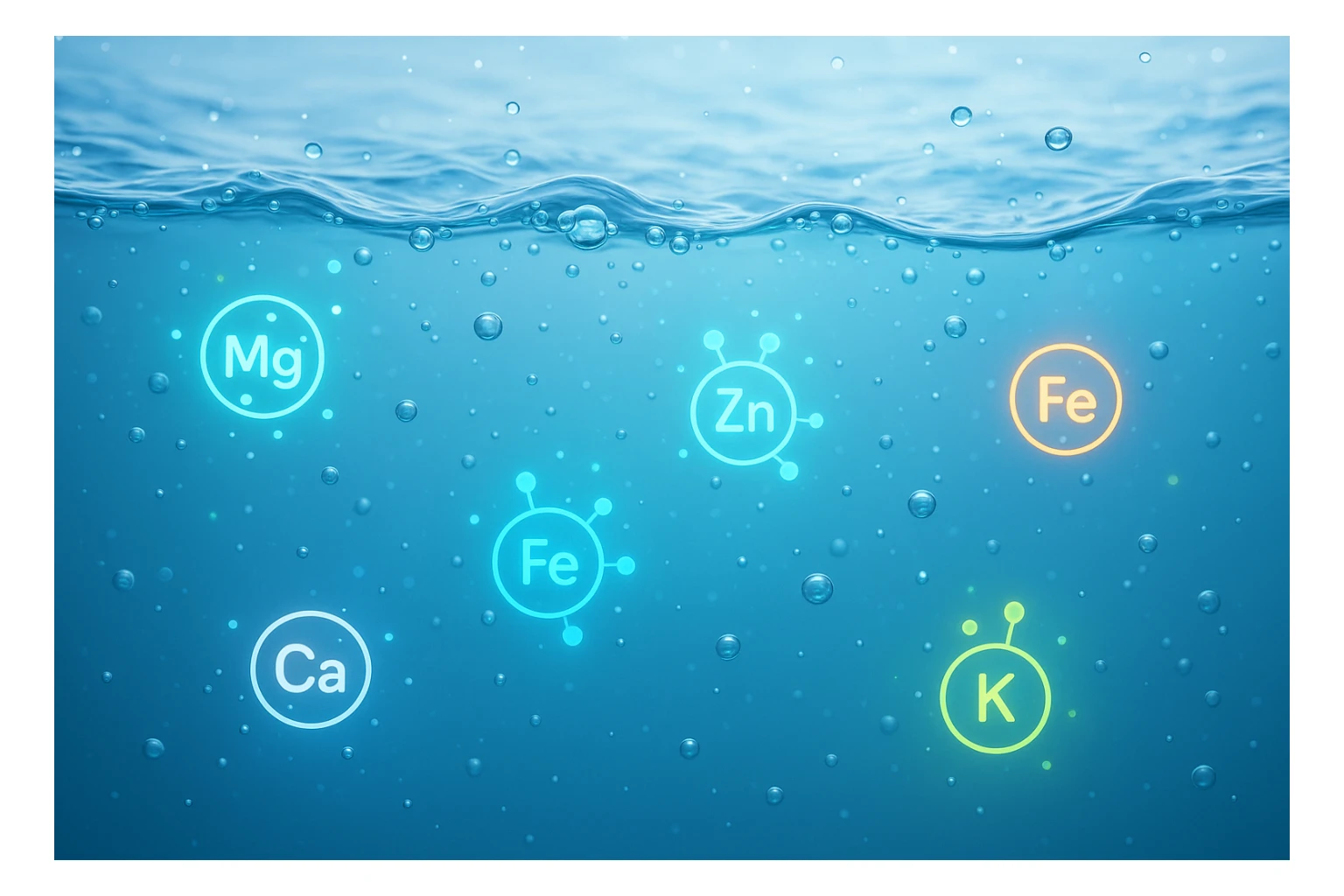 focus sull'acqua a tutto schermo e i micronutrienti contenuti in essa sticker