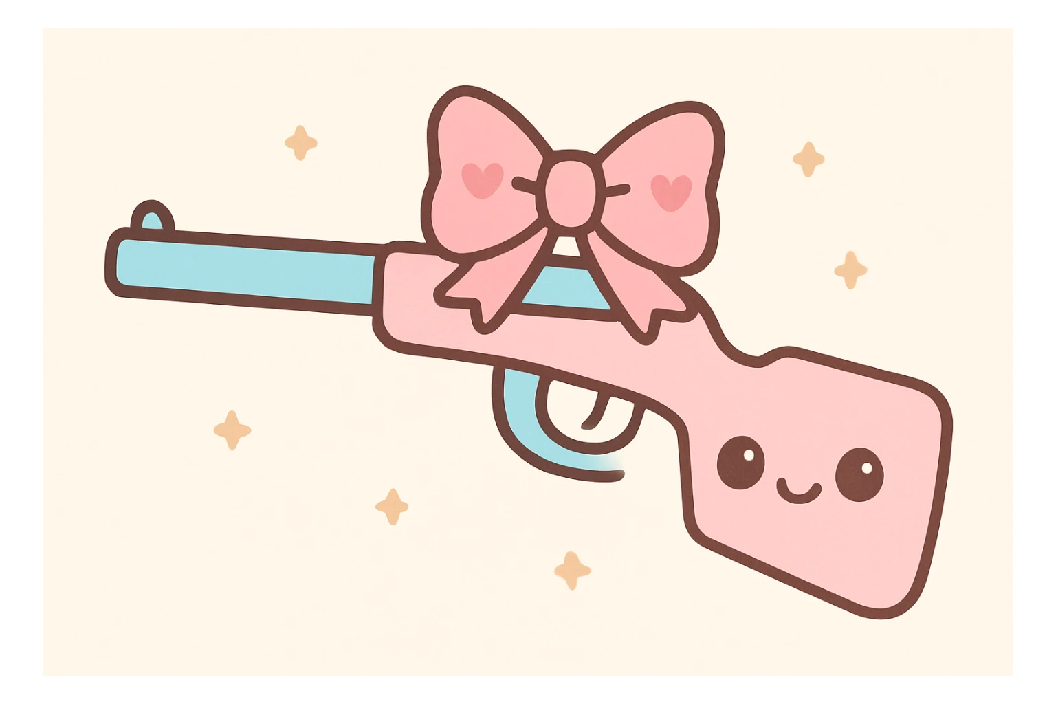 Gun with a pink bow  sticker