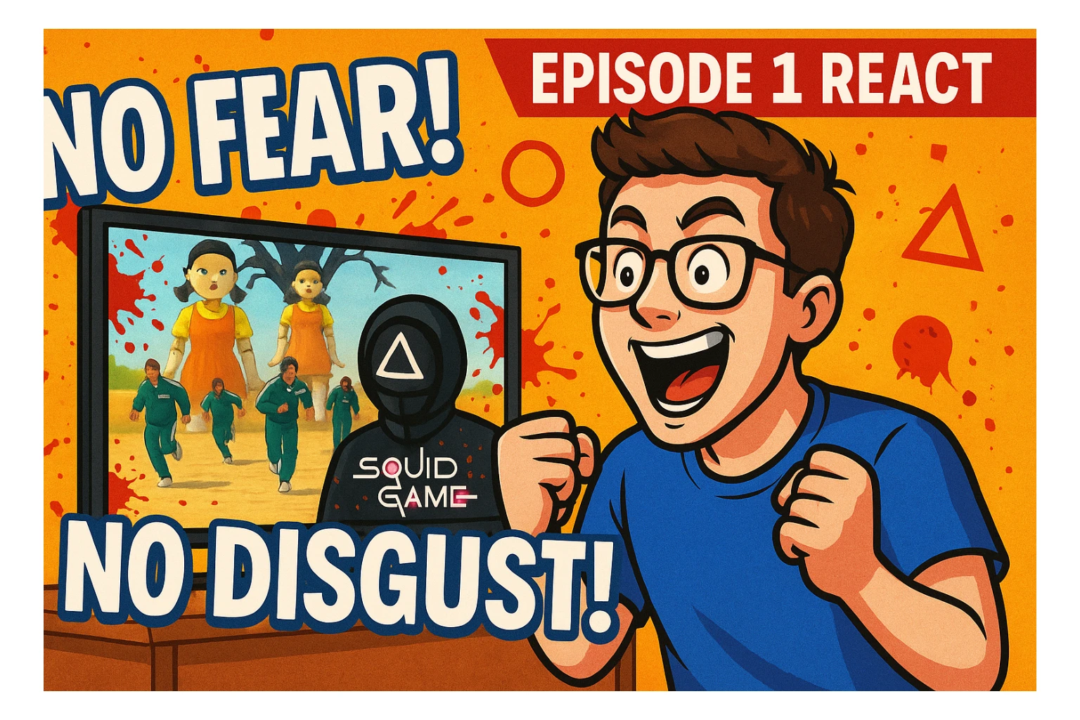 Ep 1 react a squid game de netflix defi ne pas avoir peur et pas être dégouté du sang  sticker